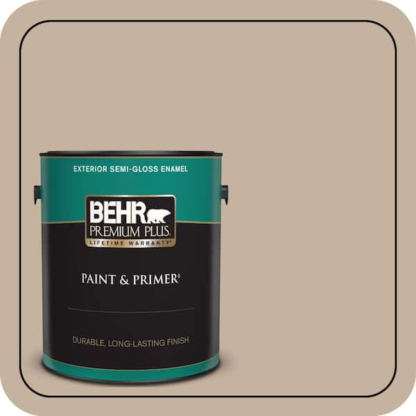 BEHR PREMIUM PLUS 1 gal. #MQ2-32 Mink Haze Semi-Gloss Enamel Exterior Paint & Primer