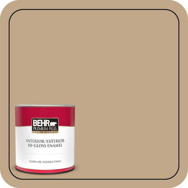 BEHR PREMIUM PLUS 1 qt. #T16-16 Symphony Gold Hi-Gloss Enamel Interior/Exterior Paint & Primer