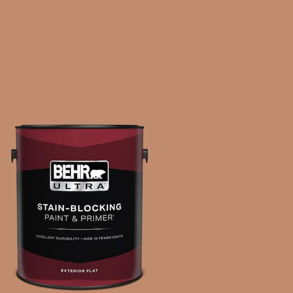 BEHR ULTRA 1 gal. #240F-4 Tiny Fawn Flat Exterior Paint & Primer