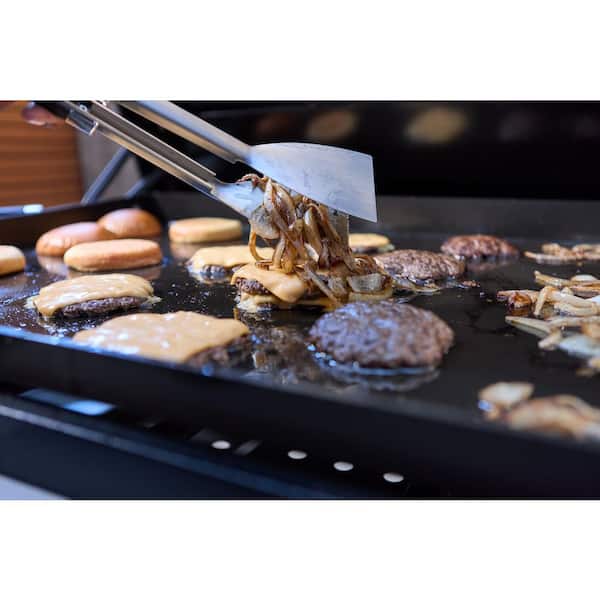 Slate Rust-Resistant Griddle 4-Burner Natural Gas 36 in. Flat Top Grill in Black with Closed Cabinet