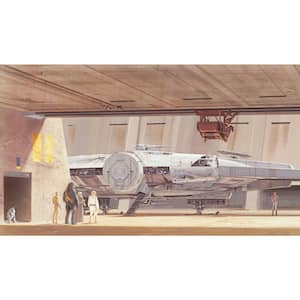 Ralph Mcquarrie's Star Wars Docking Bay Millennium Falcon Peel and Stick Wall Mural