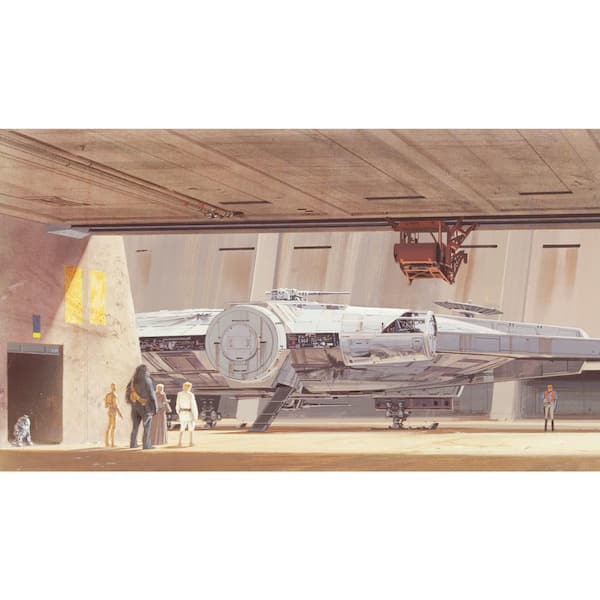 RoomMates Ralph Mcquarrie's Star Wars Docking Bay Millennium Falcon Peel and Stick Wall Mural