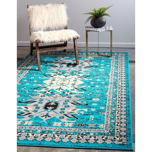 Taftan Oasis Turquoise 6' 0 x 9' 0 Area Rug