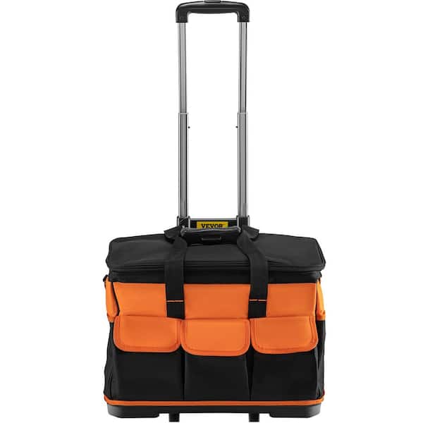 VEVOR 20 in. Rolling Tool Bag 198 lbs. Load Capacity 17-Pockets Bag Oxford Fabric Material with Telescoping Handle