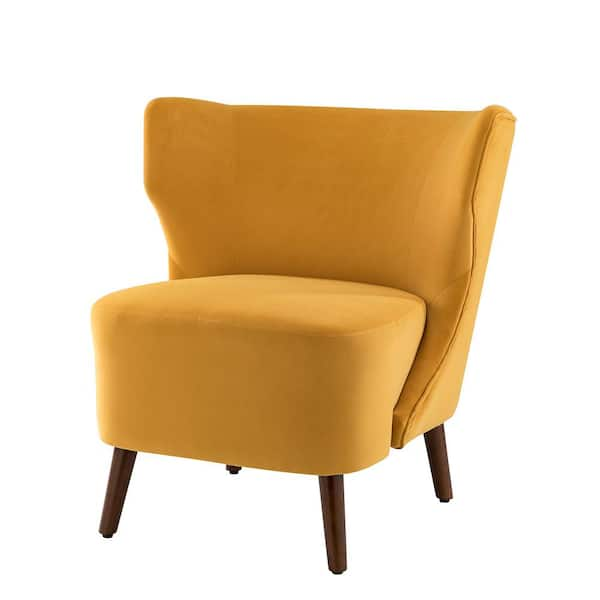 JAYDEN CREATION Pelias Mustard Side Chair with Wingback CHM0513-MUSTARD ...