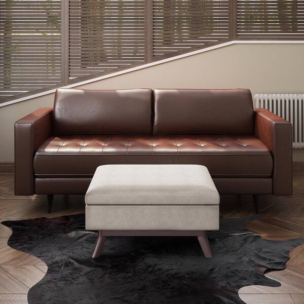 Max Theo Natural Coffee Table Storage, Leather Ottoman Coffee Table Canada