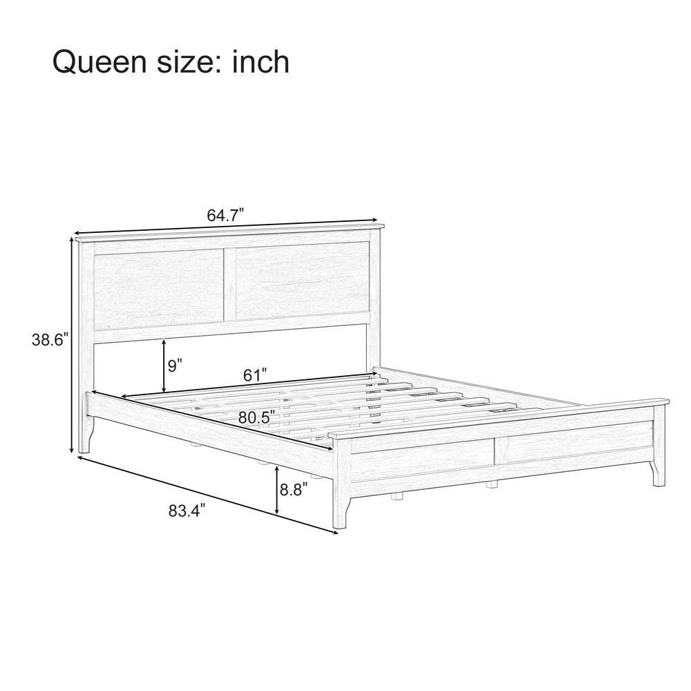 Morgan Modern Brown Wood Frame Full Size Platform Bed with Sturdy Wooden Slats Support - thumbnail 4