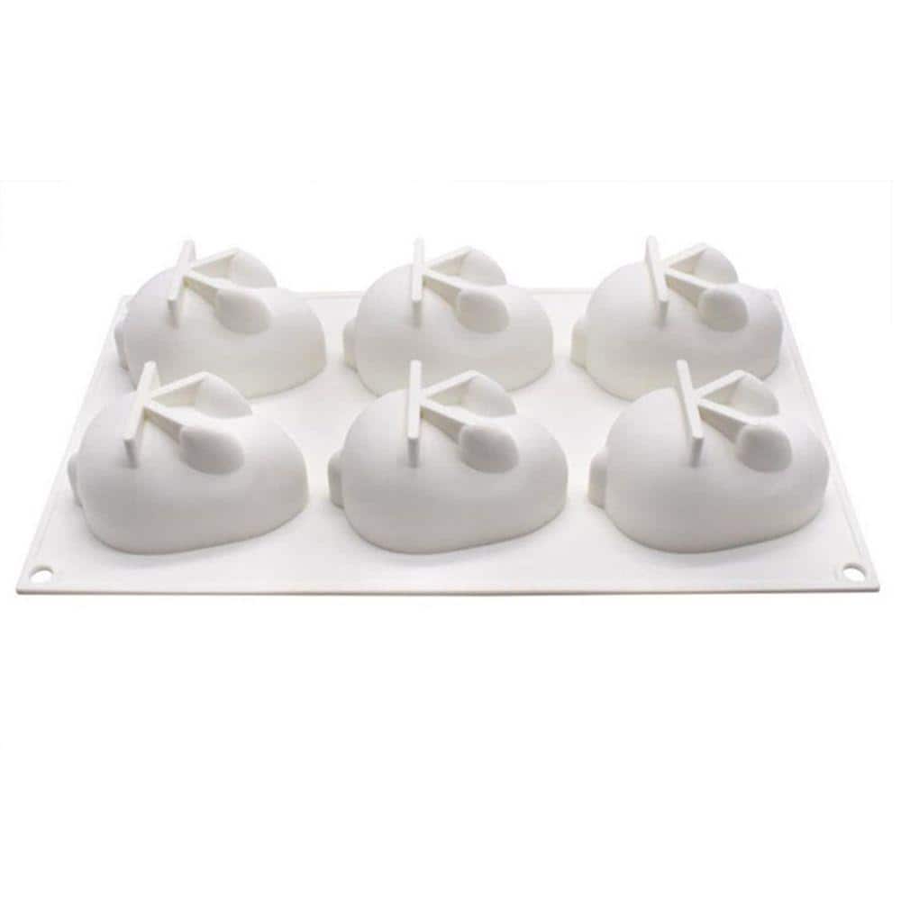 Pudding Rabbit Shape Lynzavix 6-Cavity Rabbit Shape Silicone Baking Mold for Chocolate ...