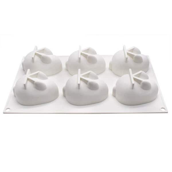 6-Cavity Rabbit Shape Silicone Baking Mold for Chocolate, Mousse Cake, French Dessert, Pastry, Pudding, Jelly