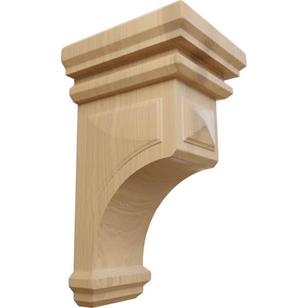 Ekena Millwork 5 in. x 10 in. x 5-3/4 in. Cherry Medium Woodruff Wood Corbel