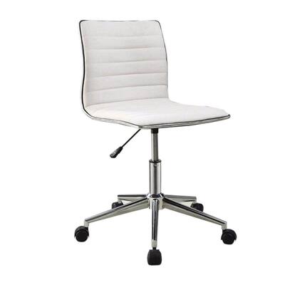 Contemporary White Polyurethane Seat Polyester Mid Back Desk Chair