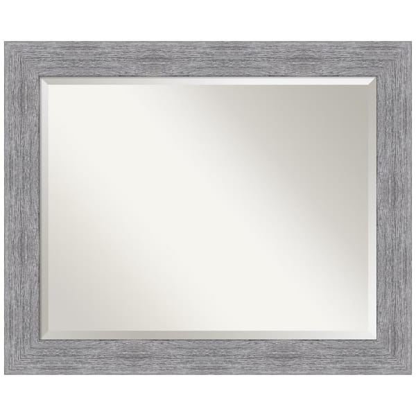 Amanti Art Bark Rustic Grey 33 in. H x 27 in. W Framed Wall Mirror