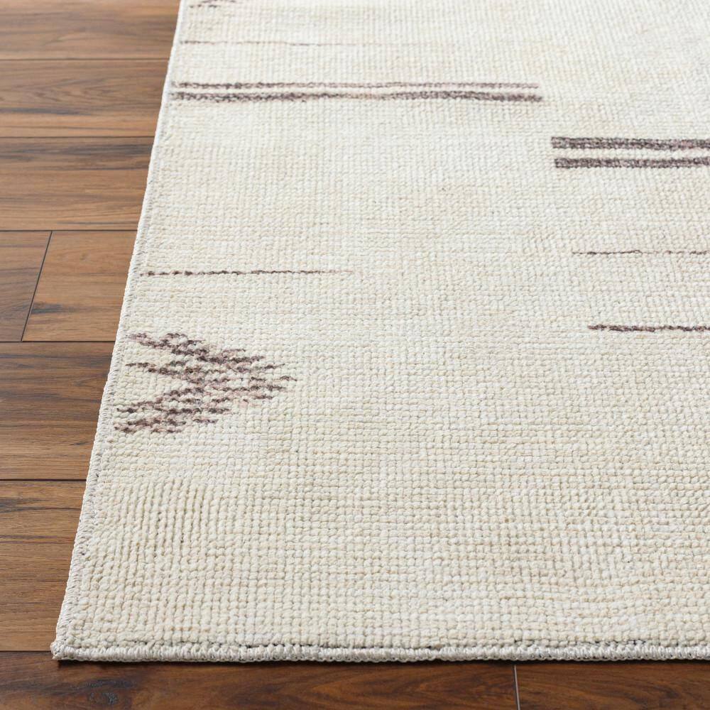 Handmade Look Gray Synthetic Rectangular Rug 5'3" x 7'