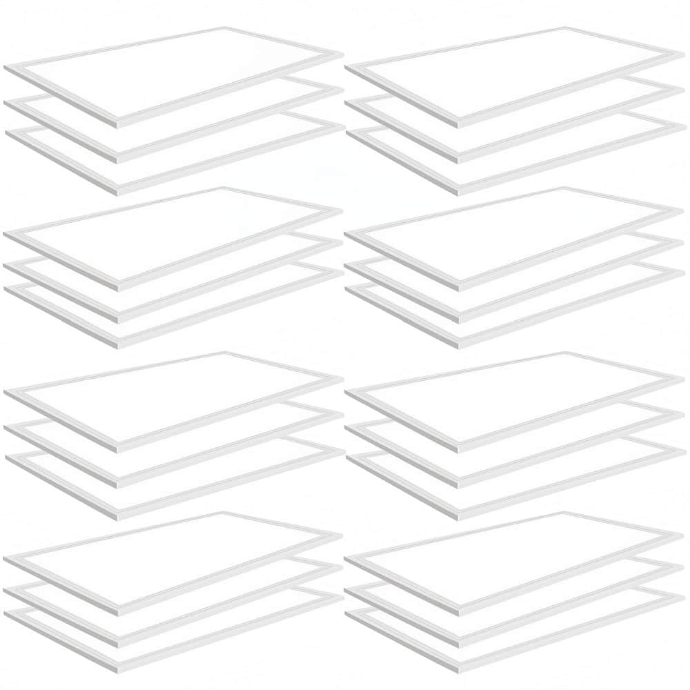 2 ft. x 4 ft. 7800 Lumens Integrated LED Flat Panel Light, 5000K Daylight Dimmable Commercial Lihgt for Office (24-Pack) price history on PriceWatchPro