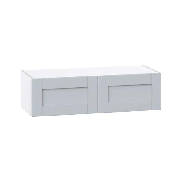 Milton 36 in. W x 14 in. D x 10 in. H Assembled Shaker Wall Bridge Kitchen Cabinet in Light Gray