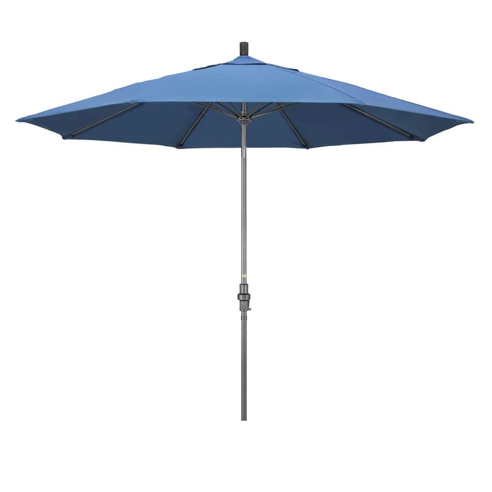 11 ft. Grey Aluminum Market Patio Umbrella Fiberglass Ribs Collar Tilt Crank Lift in Capri Pacifica price history on PriceWatchPro