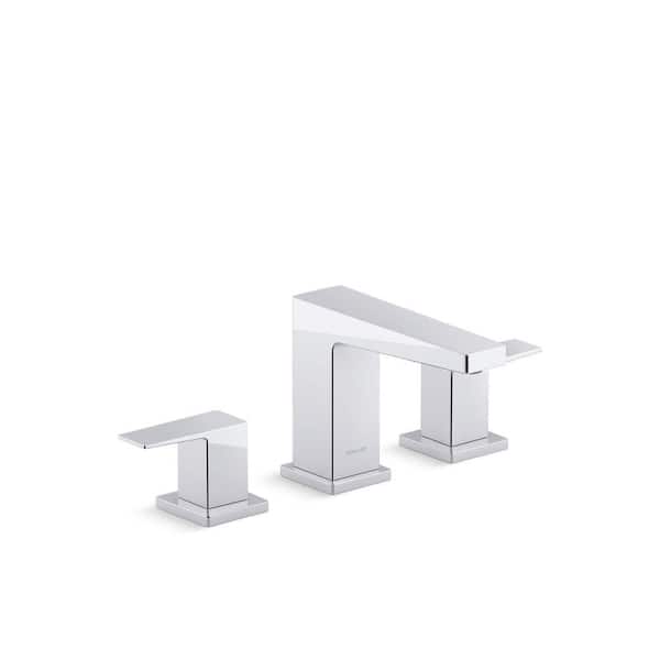 Honesty 8 In. Widespread Double Handle Bathroom Faucet In Polished Chrome 1.2 Gpm