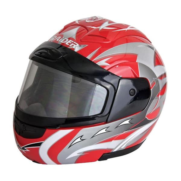 Raider Medium Adult Red Modular Snowmobile Helmet