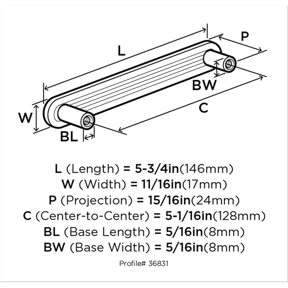 Satin Nickel Brushed Cabinet Bar Pull with Mounting Hardware
