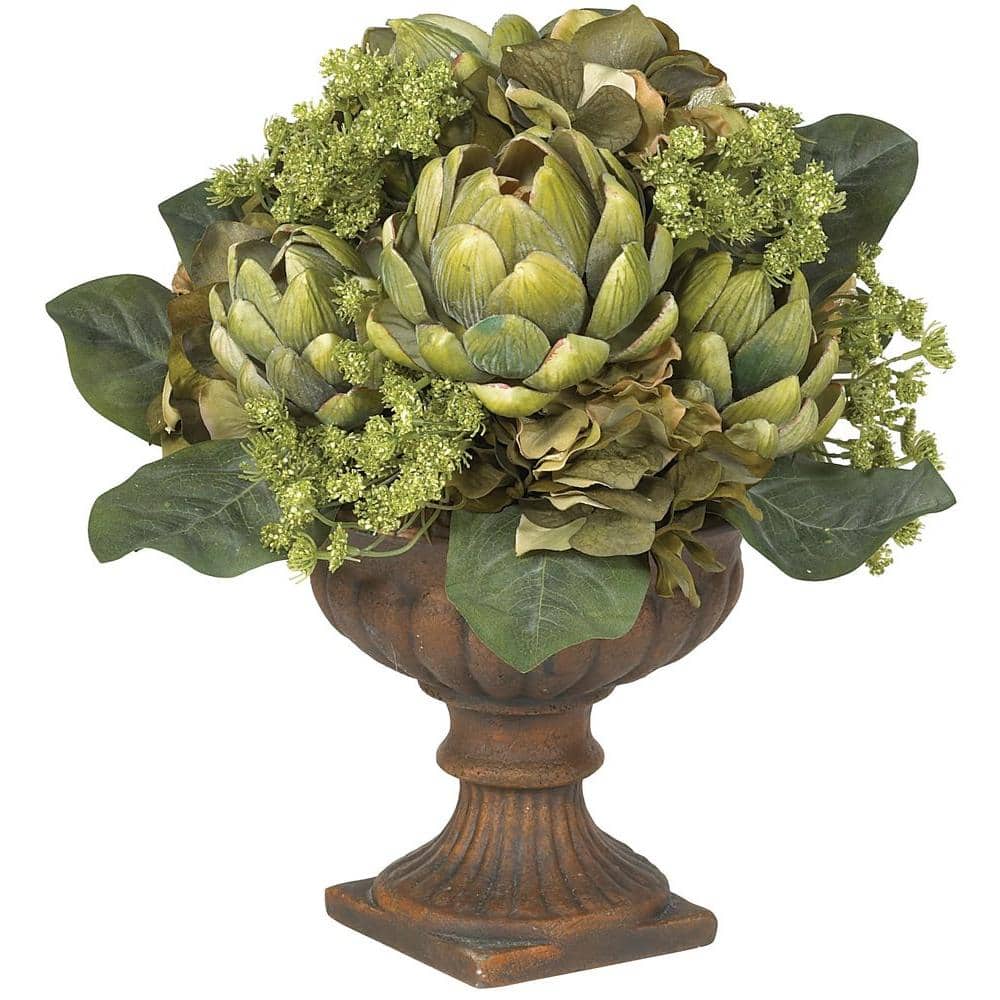 Nearly Natural Artificial Artichoke Centerpiece Silk Flower Arrangement
