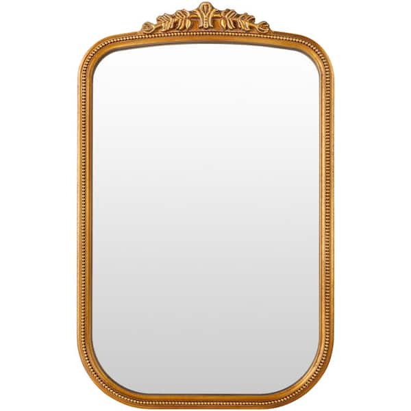 Livabliss Arrendale 30 in. x 19 in. Gold Framed Decorative Mirror
