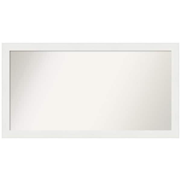 Amanti Art Vanity White Narrow 45.5 in. x 24.5 in. Custom Non-Beveled Recycled Polystyrene Framed Bathroom Vanity Wall Mirror