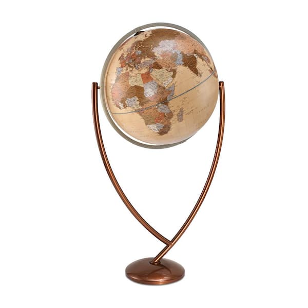 Colombo Apricot Antique 50.5 in. x 24 in. Diameter Decorative Floor Globe