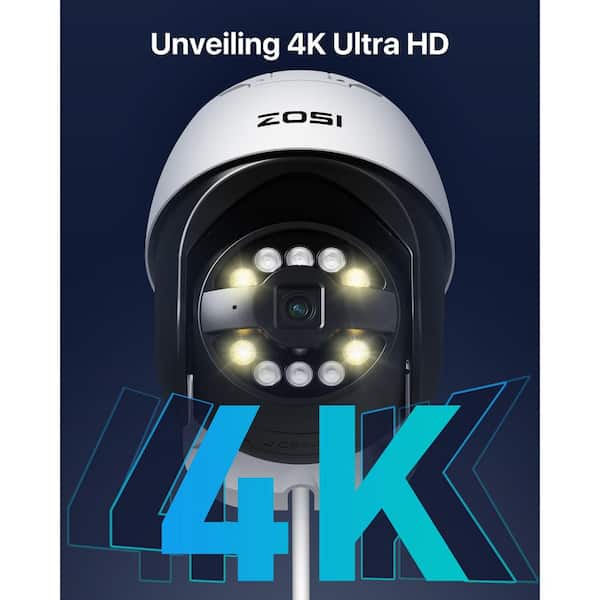 4K 8MP 16-Channel(Up to 32CH) POE 4TB NVR Security Camera System with 8 Wired 360° Outdoor Cameras, Dual-Disk Backup