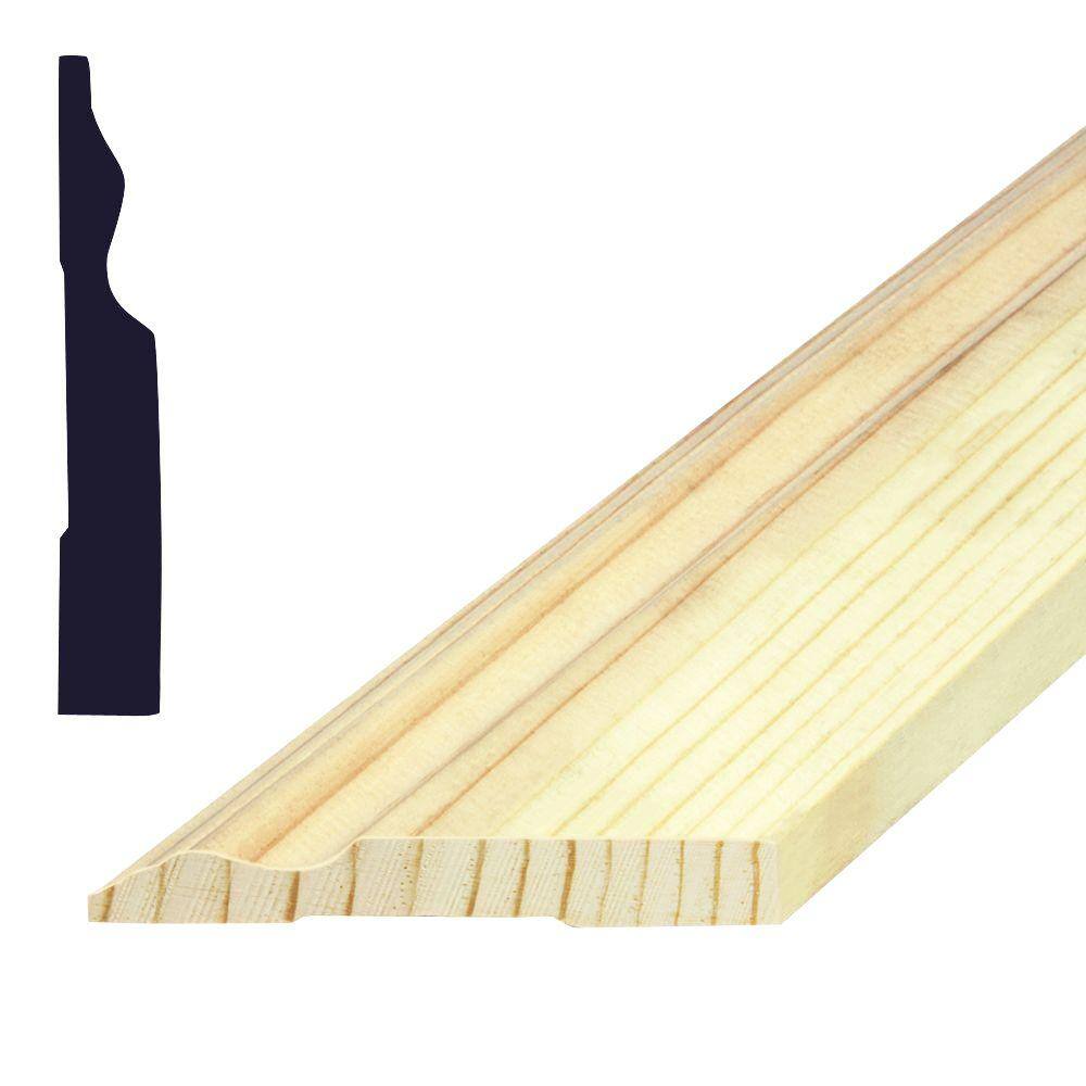 Builder's Choice OP683 9/16 in. x 3-1/4 in. Pine Base Moulding HDSP683 ...