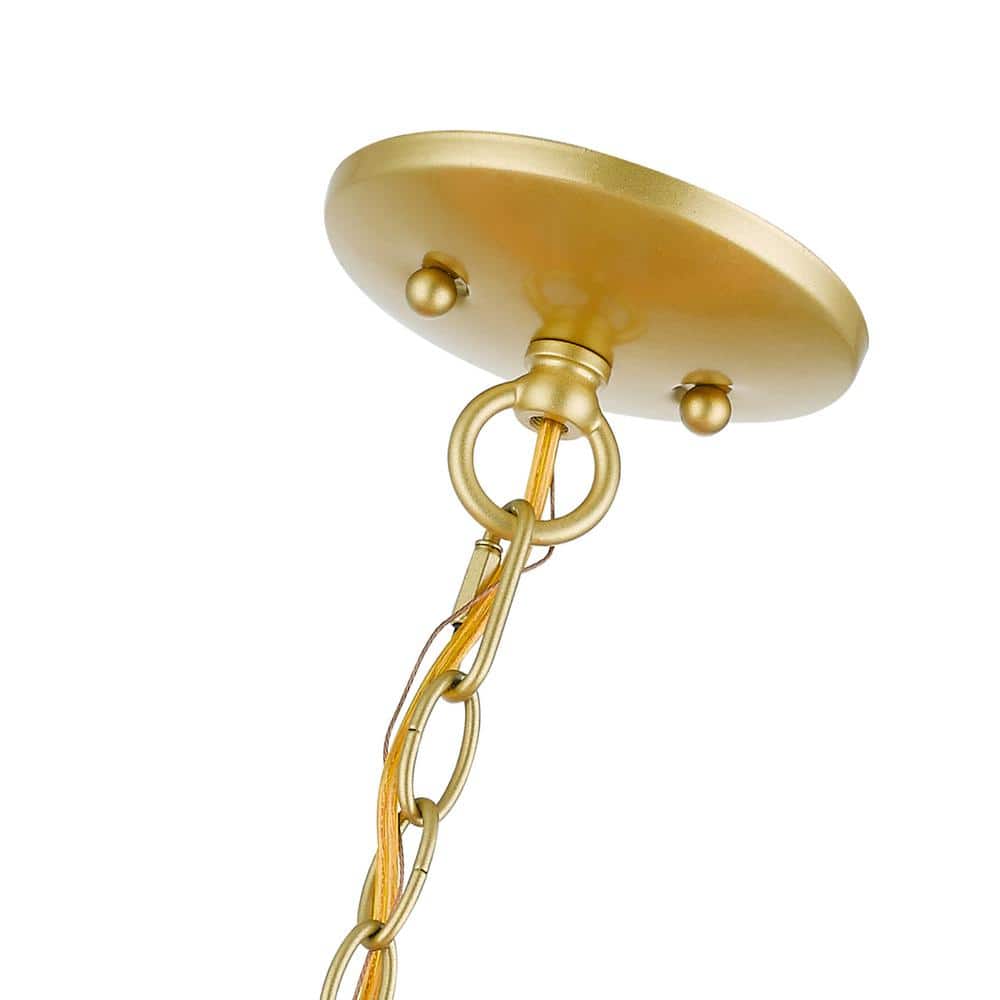 Winchester Mini Drum 5-Light Soft Gold Pendant with Black Shade