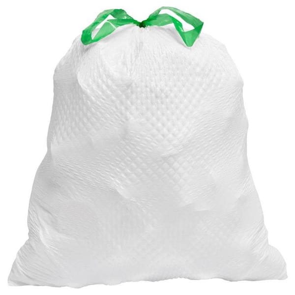 Freedom Living Biodegradable Heavy Duty White Trash Bags with Handle Ties  for Kitchen, Yard, Lawn, Contractor, Janitorial or Office (13 Gallon - Pack