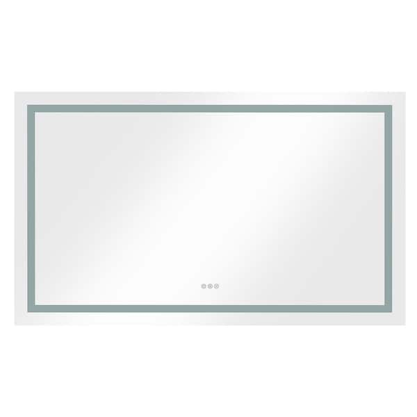 Hbezon 60 In. W X 36 In. H Rectangular Frameless Anti-fog Wall Mount 