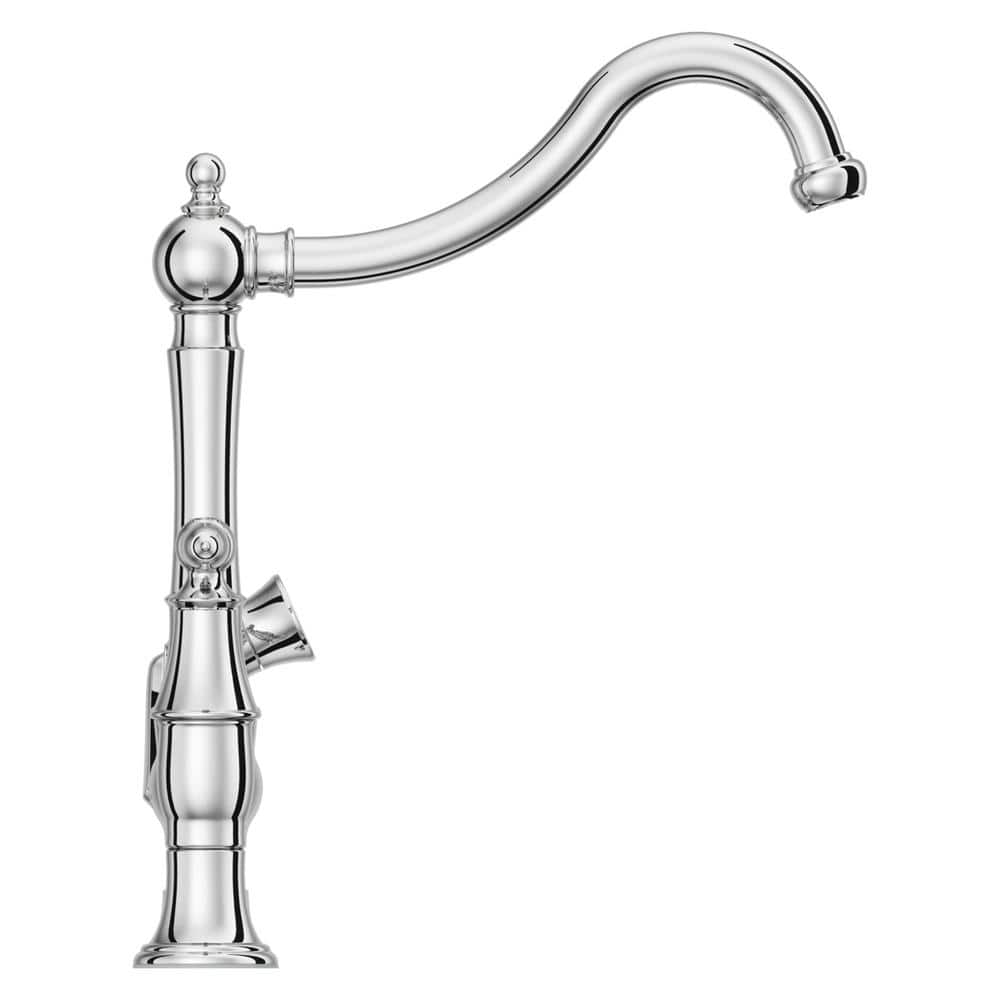 Polished Chrome Bridge Kitchen Faucet with Side Sprayer