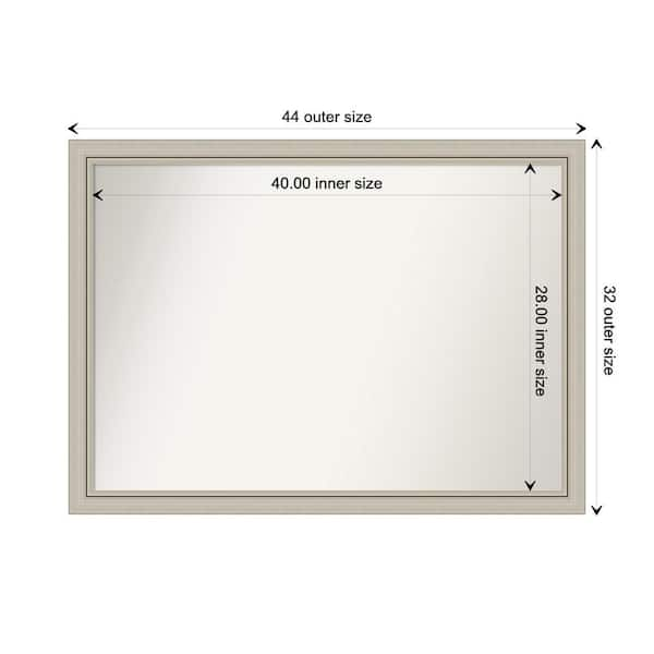 Amanti Art Romano Silver Narrow 43.75 in. x 31.75 in. Custom Non ...