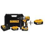20V MAX XR Cordless Brushless 3-Speed 1/2 in. Hammer Drill, (3) 20V 5.0Ah Batteries, and Charger