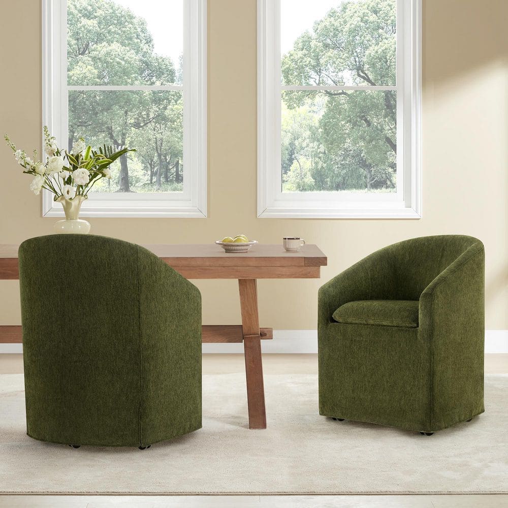 Spruce & Spring Jonah Green Fabric Modern Dining Chair with