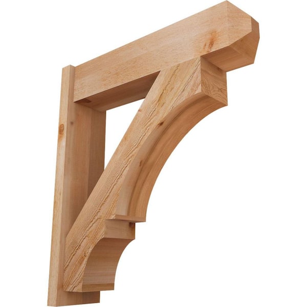 Ekena Millwork 8 in. x 36 in. x 32 in. Western Red Cedar Balboa Craftsman Rough Sawn Outlooker