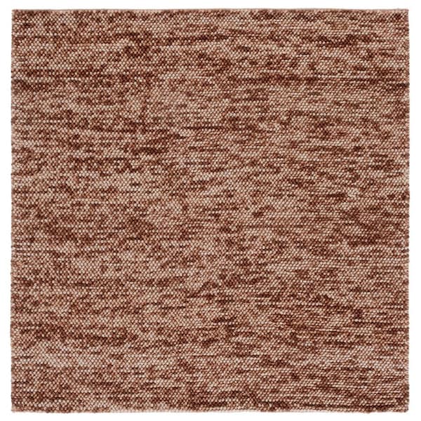 Natura 6 ft. x 6 ft. Rust/Brown Textured Solid Square Area Rug