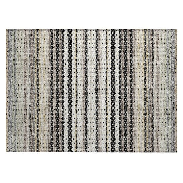 Chantille Machine Washable Indoor/Outdoor Abstract ACN2823 Black 2 ft. x 3 ft. Accent Rug