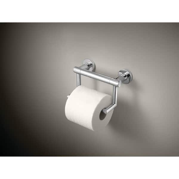 Contemporary Wall Mount Toilet Paper Holder with ADA Compliant Bathroom Balance Assist Bar in Polished Chrome