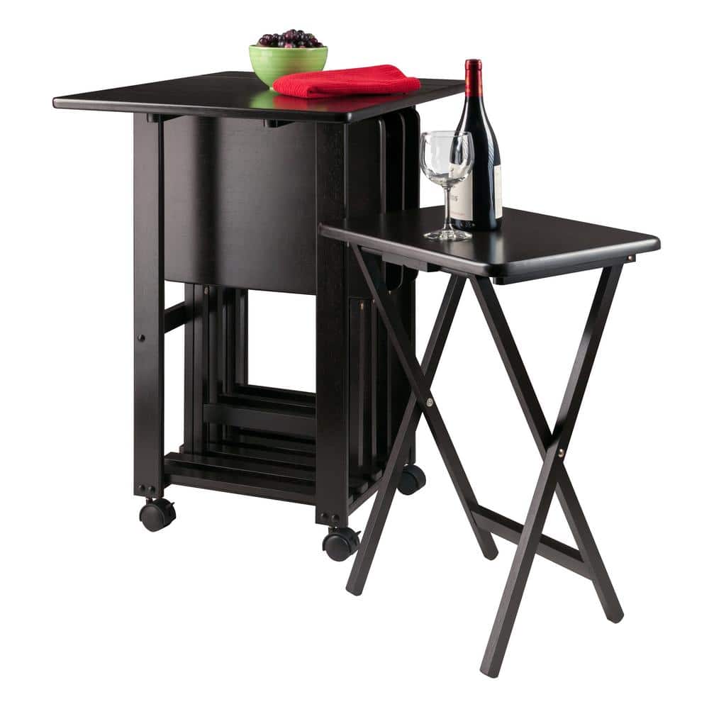 Sophia 5-Piece Brown Solid Wood Snack Table Set