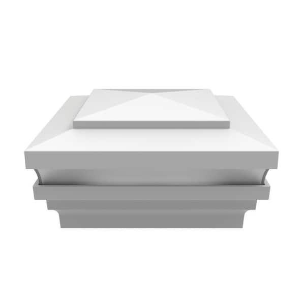 4.25 in. x 4.25 in. White Aluminum Wired LED Post Cap