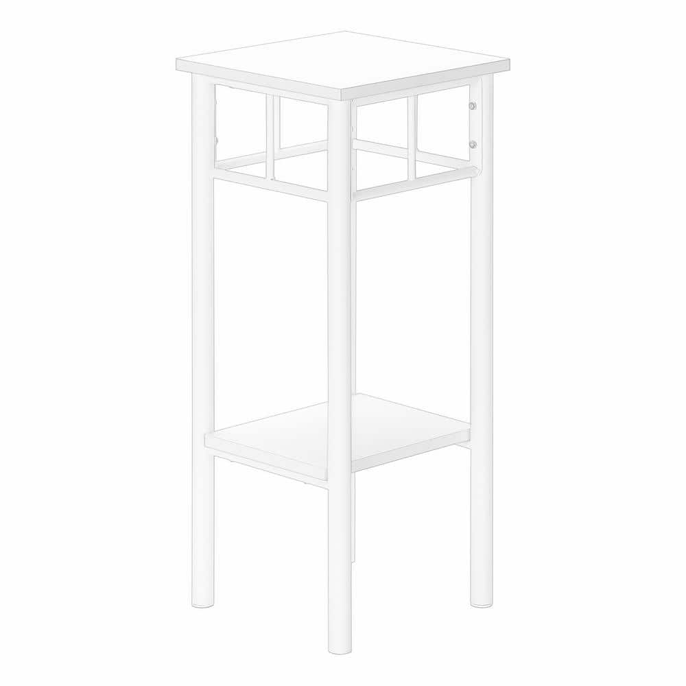 12 in. White Square MDF End Table Bottom Shelf