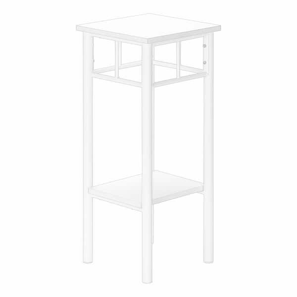 Unbranded 12 in. White Square MDF End Table Bottom Shelf