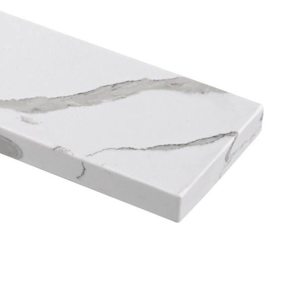 LANDOLT 21.25 in. W Quartz Vanity Sidesplash with Pattern in White