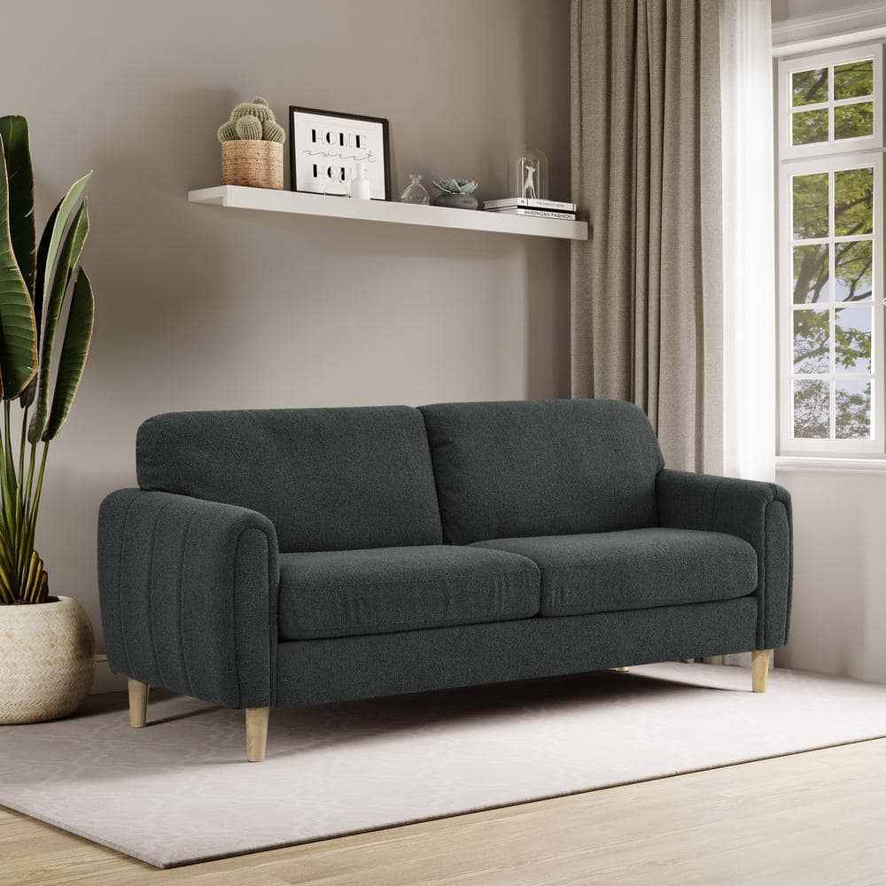 Serta Damascus 78.3 in. Rolled Arm Polyester Rectangle Sofa Serta Damascus 78.3 in. Rolled Arm Polyester Rectangle Sofa