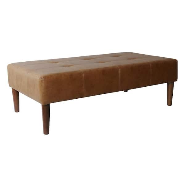 46 in. Brown and Dark Walnut Brown Rectangle Wood Coffee Table