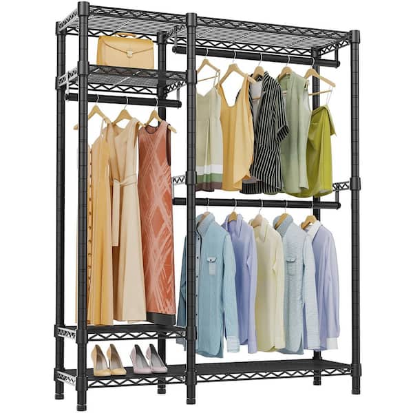 Black Metal Garment Clothes Rack 45 in. W x 71 in. H