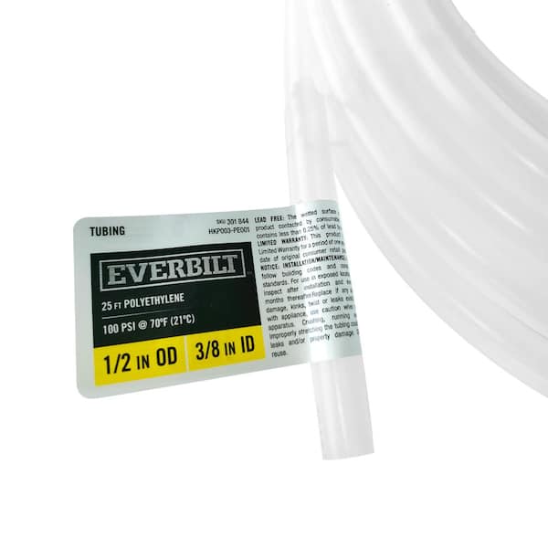 Everbilt 1/2 in. O.D. x 3/8 in. I.D. x 25 ft. Polyethylene Tube