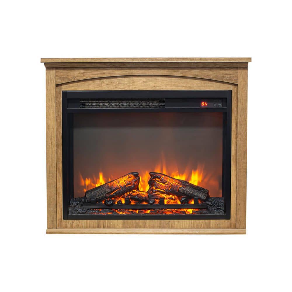 28 in. Freestanding Electric Fireplace in Antique Brown with Remote for Living Space price history on PriceWatchPro